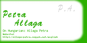 petra allaga business card